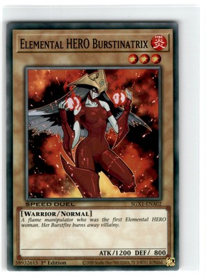 Yu-Gi-Oh! Speed Duel Elemental Hero Burstinatrix Common SGX1-ENA02 Lightly-image