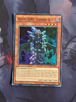 Yugioh! Destiny HERO - Diamond Dude DESO-EN009 Super Rare 1st Edition VLP-image