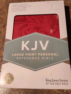 Holman KJV Large Print Reference Bible Pink Leather Touch Cover Concordance Maps-image