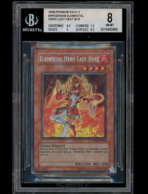 BGS 8 NEAR MINT PP02-EN008 Elemental Hero Lady Heat Secret Rare MISPRINT Yugioh-image