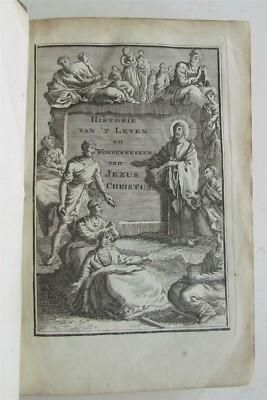 1741 ILLUSTRATED JESUS WONDERS HISTORY by A. CALMET ANTIQUE in DUTCH w/ MAP-image