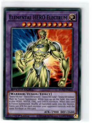 2020 Yu-Gi-Oh! Speed Duel Elemental Hero Electrum Common SGX2-ENA22 Moderately-image