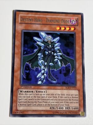 yu gi oh destiny hero diamond dude eoj-en003 1st edition rare-image