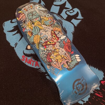 2024 Santa Cruz Godzilla Kaiju x Roskopp Skateboard Deck Blue Metallic Dip 10x30-image