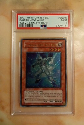 2007 Elemental Hero Neos Alius PSA 9 MINT TAEV-EN018 1st Ed Ultimate Rare!-image