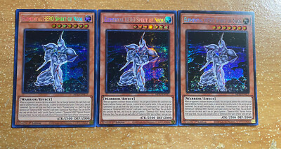 🔥3x Yugioh Elemental HERO Spirit of Neos MP23-EN117 PRISMATIC SECRET NM PLAYSET-image