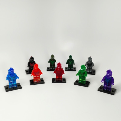 Custom PAD Printed Shogun Warriors LEGO GODZILLA Clear Color Variant MiniFig Lot-image