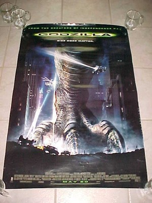 GODZILLA Size Does Matter 1998 Tri-Star Original Movie Wall Poster Double-Sided-image