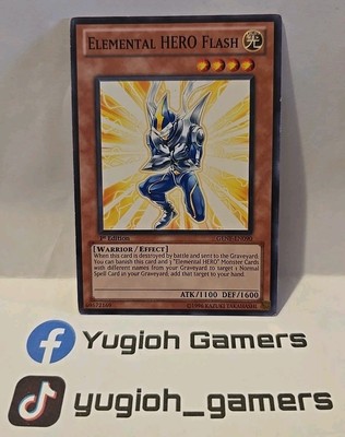 YUGIOH ELEMENTAL HERO FLASH COMMON GENF -EN090 1ST EDITION LIGHT PLAYED -image