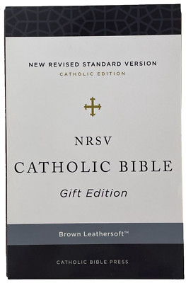 NEW Catholic Bible NRSV Gift Edition 6763BR - Brown Leathersoft Maps Sewn Bind-image
