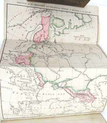 1817 A Sketch of the Military and Political Power of Russia Leather Map-image