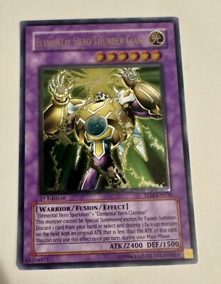 Yugioh Elemental Hero Thunder Giant TLM-EN036 1st Edition Ultimate Rare LP-image