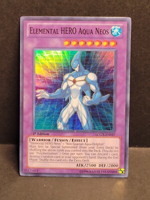 Yu-gi-oh! TCG Elemental Hero Aqua Neos LCGX-EN057 1st Edition Super Rare-image