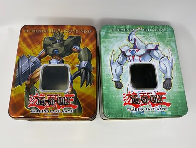 Yugioh Collectible Elemental Hero Grand Neos & Neos Tin Lot  (Empty) - Used-image