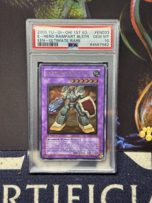 YuGiOh PSA 10 Elemental Hero Rampart Blaster EEN-EN033 Ultimate Rare 1st Edition-image