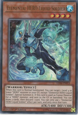 Yugioh Elemental Hero Liquid Soldier LED6-EN013 Ultra Rare 1st Edition LP-image
