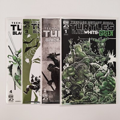 Teenage Mutant Ninja Turtles Black White & Green #1-4 (1 2 3 4) B Cover Set - NM-image