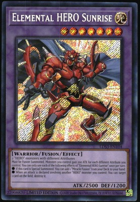 Yu-Gi-Oh! Season 3 Elemental HERO Sunrise 2022 LDS3-EN104 Secret Rare Limited-image