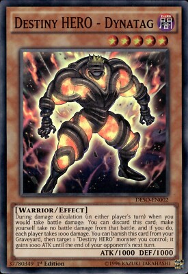 Destiny HERO - Dynatag - Super Rare 1st Edition DESO-EN002 - NM - YuGiOh-image