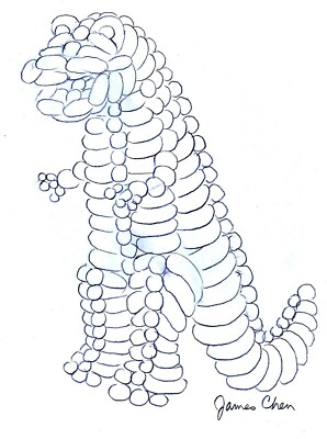 BALLOON GODZILLA ORIGINAL COMIC ART -image