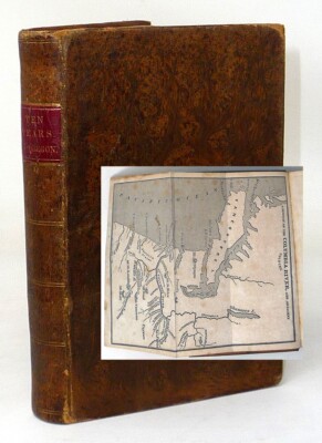 1844 Leather Northwest Oregon Territory Washington Folding Map Missions Indians-image