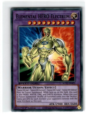 Yu-Gi-Oh! Speed Duel Elemental Hero Electrum Common SGX2-ENA22 Lightly Played-image