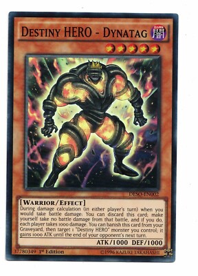 Yu-Gi-Oh Card: Destiny HERO Dynatag DESO-EN002 Super Rare 1st Edition! NM-image