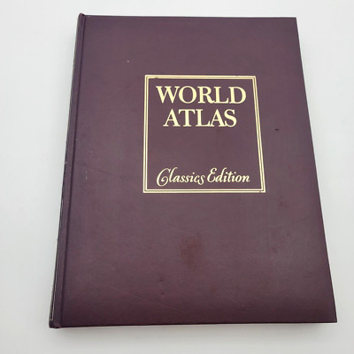 Vintage World Atlas Hammond Leather Bound Classics Edition Book-image