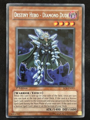 2006 Yugioh! TCG Destiny Hero Diamond Dude EOJ-EN003 1st Edition Ultimate Rare-image