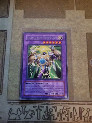 YUGIOH TCG ELEMENTAL HERO THUNDER GIANT DP1-EN011 RARE UNLIMITED EDITION LP-image