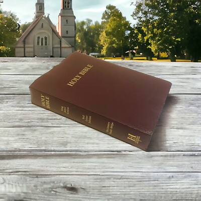 Christian Bible Holman NKJV King James Brown Leather Red Letter 1979 Helps Maps-image
