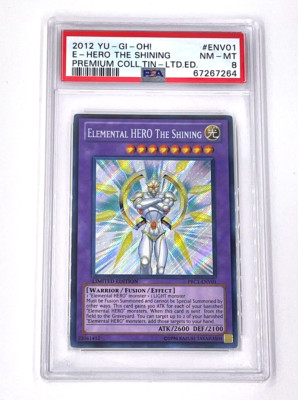 2012 YuGiOh Elemental Hero The Shining PRC1-ENV01 Limited Edition PSA 8-image