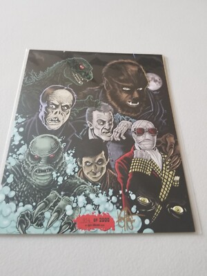 BAM BOX LEGENDS ART PRINT KEN HAESER SIGNED 954/2000 WOLFMAN GODZILLA+ W/COA-image
