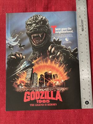 Godzilla Movie Promo The Legend Is Reborn 1985 Print Ad-image