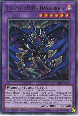 Yugioh Destiny HERO - Dangerous LEHD-ENA34 Common Mint Condition x2-image