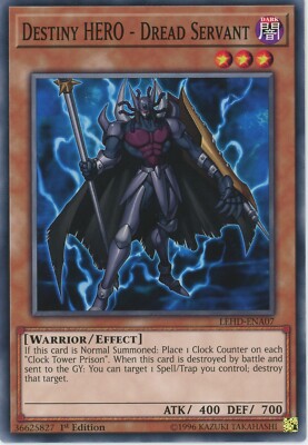 Yugioh Destiny HERO - Dread Servant LEHD-ENA07 Common NM x3 Play Set-image