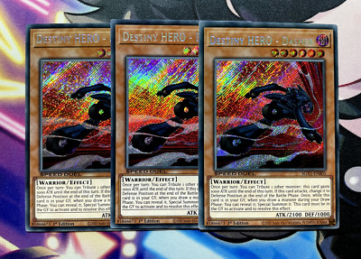 YUGIOH Destiny HERO - Dasher x3 SGX1-ENB05 Secret Rare NM 1st Edition PLAY SET-image