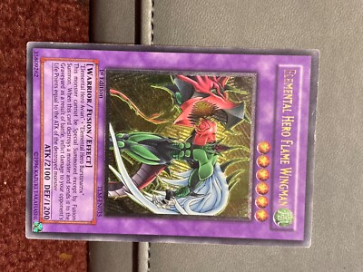 elemental hero flame wingman first ed ultimate rare silver stamp-image