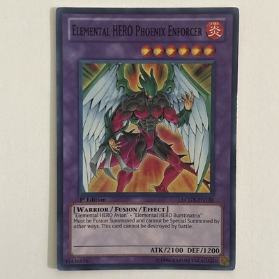 Yugioh Elemental HERO Phoenix Enforcer LCGX-EN138 1st Edition Super Rare LP Card-image