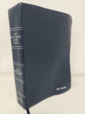 LIFE APPLICATION STUDY BIBLE Blue Bonded Leather NIV 1991 Maps Zondervan No Box-image