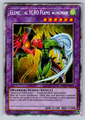 Elemental HERO Flame Wingman Yugioh RA03-EN152 Platinum Secret Rare PSR NM-image