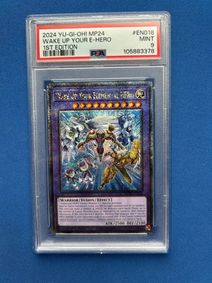 Yugioh  WAKE UP YOUR ELEMENTAL HERO MP24-EN018 25TH ANNIVERSARY QCR 🔥 PSA 9-image