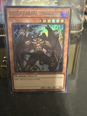 Destiny HERO - Malicious (Silver) Ultra Rare BLC1-EN030 (Near Mint 1st Edition)-image