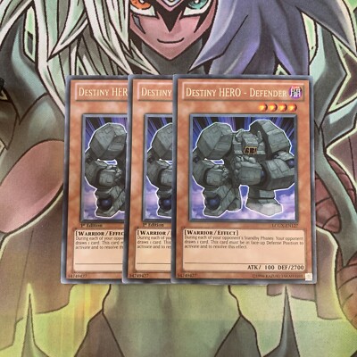 LCGX-EN127 x3 Destiny HERO - Defender Rare Excellent Condition Yugioh -image