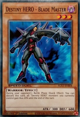 SGX1-ENB04 DESTINY HERO - BLADE MASTER COMMON 1ST EDITION YuGiOh CARD-image