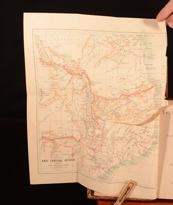 1891 Tropical Africa by Henry Drummond Folding Map Illustrated Travel-image
