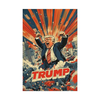 Donald Trumpzilla Poster in Retro Japanese Kaiju Artwork Inspired by Showa-Era 2-image