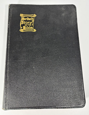 Vintage Hurlbut's Story of the Bible Illustrations And Maps Leather 1932 Book VG-image