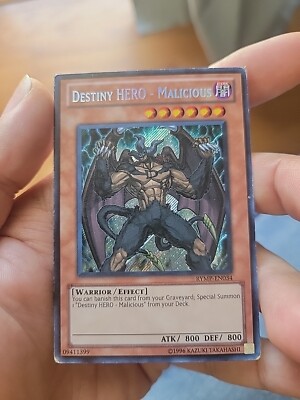 Yugioh Destiny HERO - Malicious Secret Rare RYMP-EN034 Mod Played Unl Ed-image