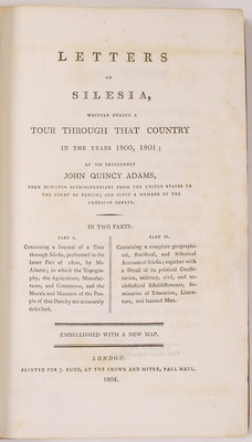 1804 JOHN QUINCY ADAMS LETTERS ON SILESIA with FOLDING MAP-image